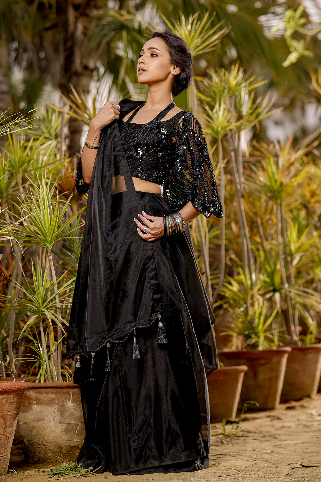 Organza Sequins Luxury Saree | TITLIYAN | SR202122