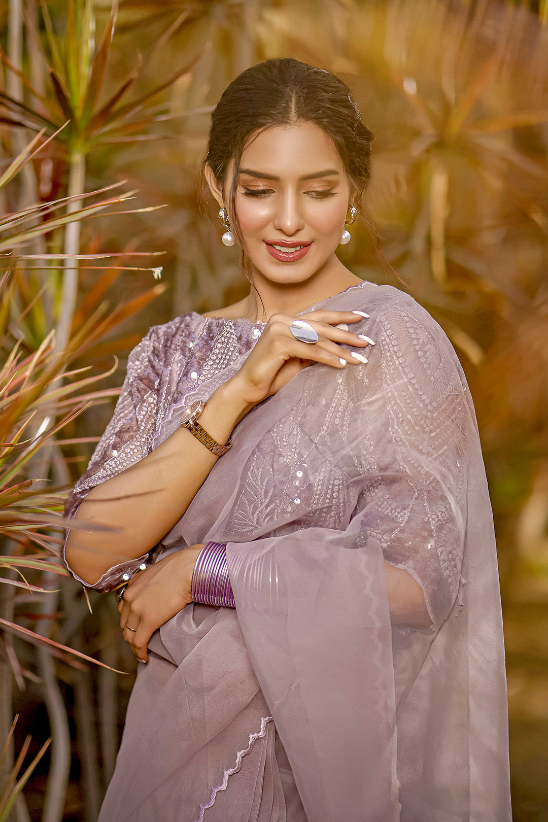 Organza Sequins Luxury Saree | TITLIYAN | SR202122