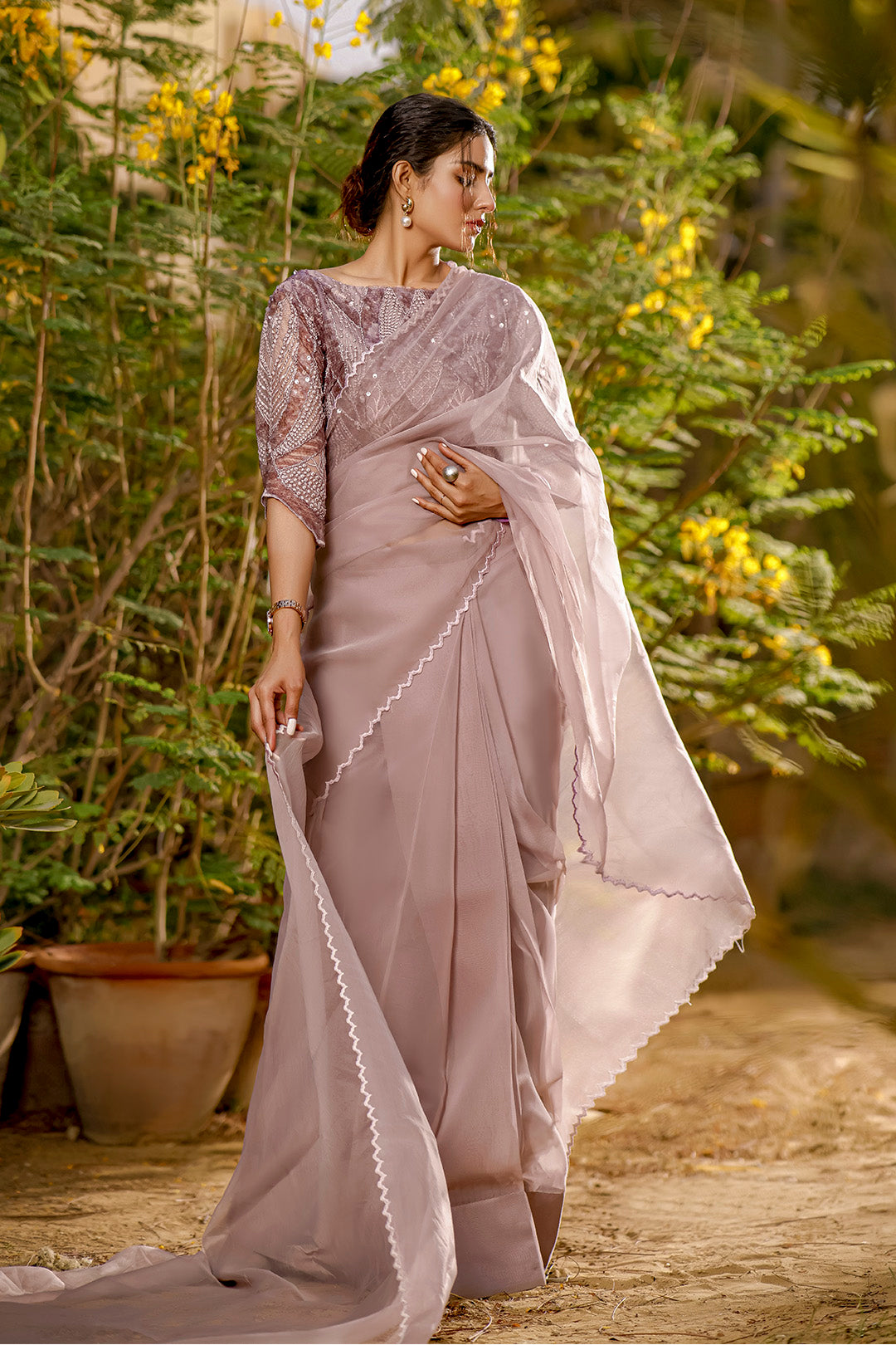 Organza Sequins Luxury Saree | TITLIYAN | SR202122