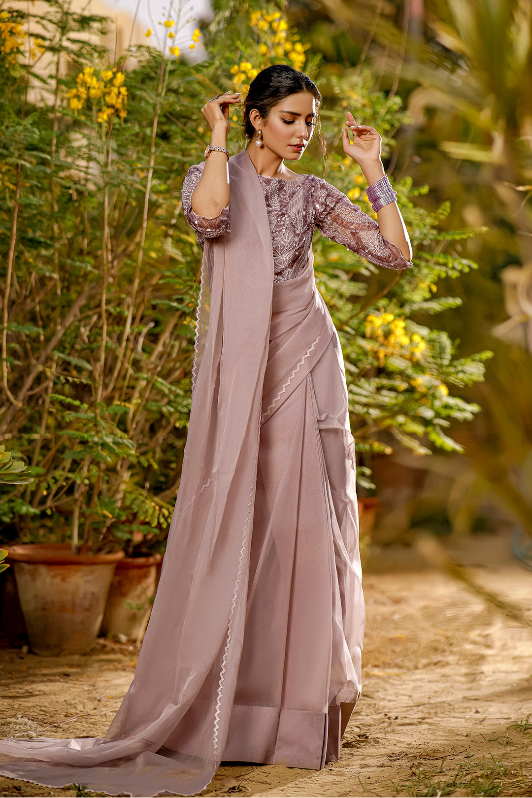 Organza Sequins Luxury Saree | TITLIYAN | SR202122