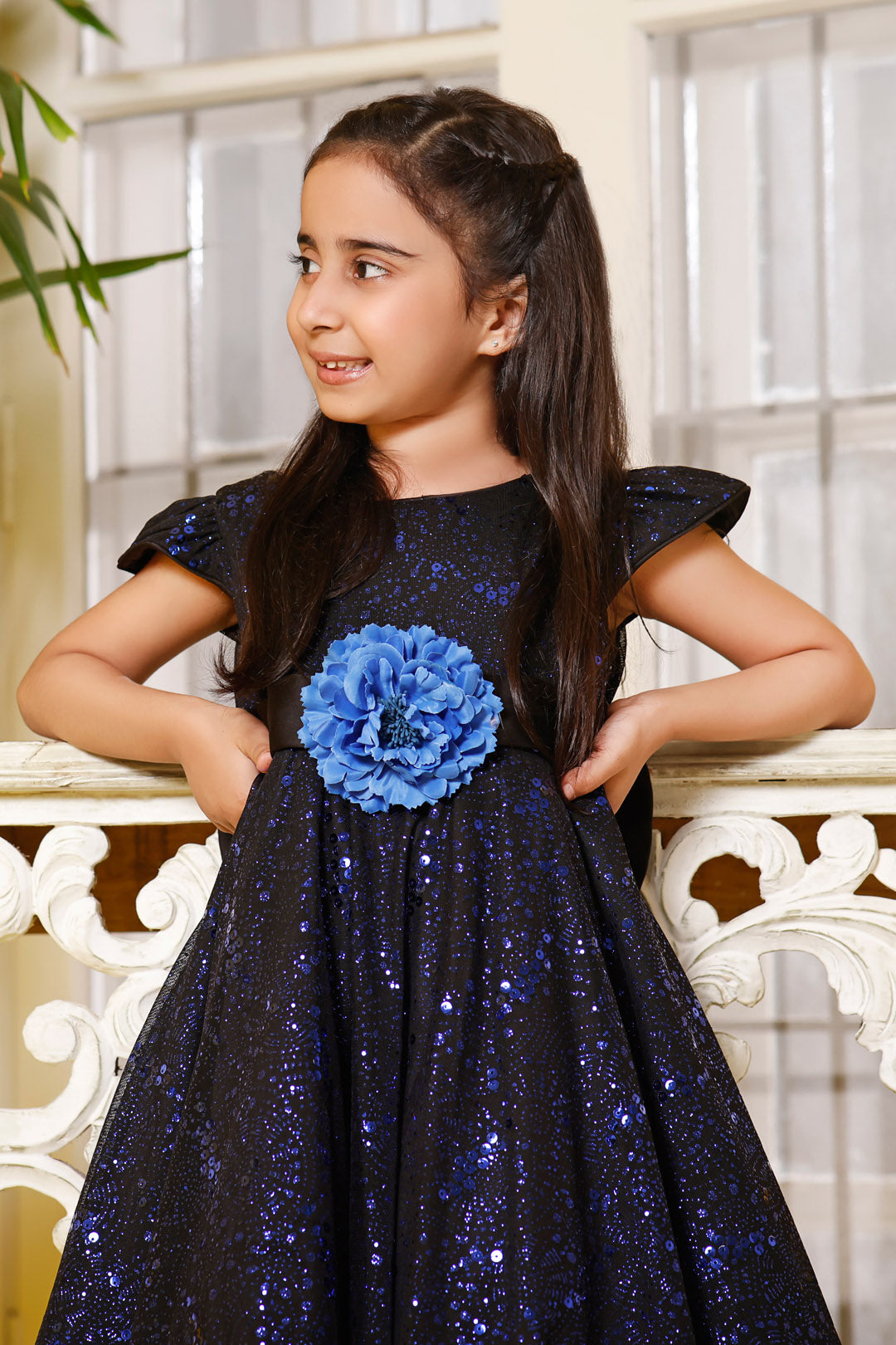 Sequins Glitter Net Frock | MID SUMMER | F5013