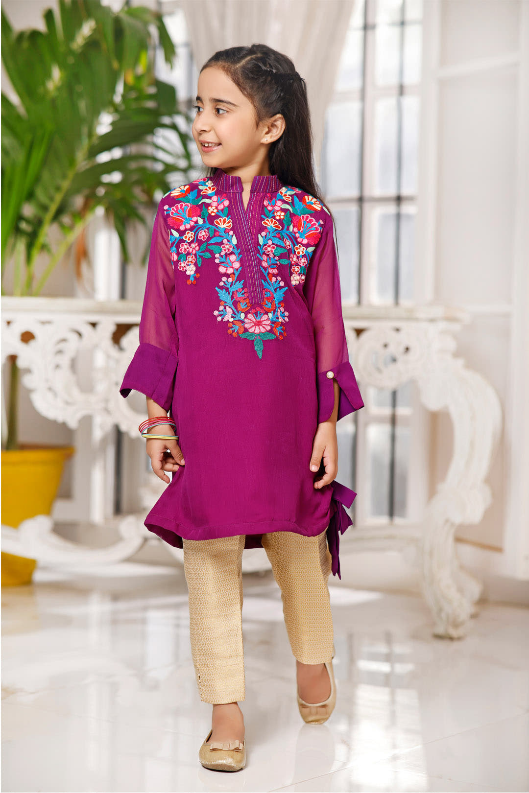 SANA'S red embroidered chiffon suit Pakistan occasion wear