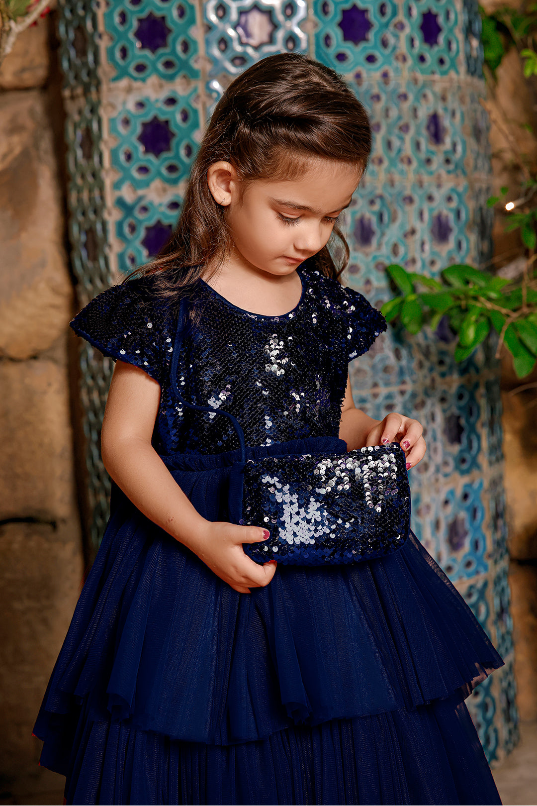 Sequins Net Two Layers Frock | Eid Affairs | F5016