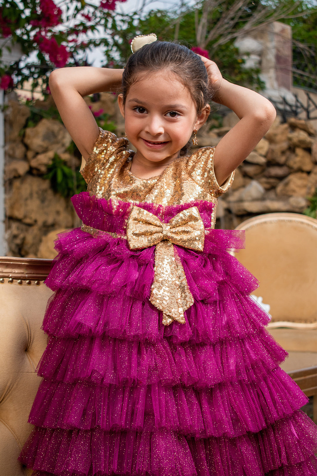 Sequins Glitter Net Layered Frock | New Collection | F2115