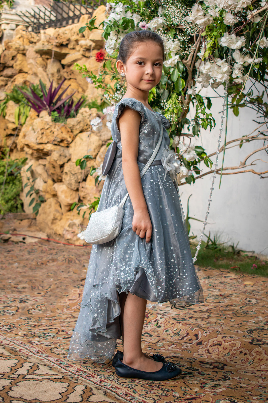 Star Glitter Net Frock | New Collection | F5011