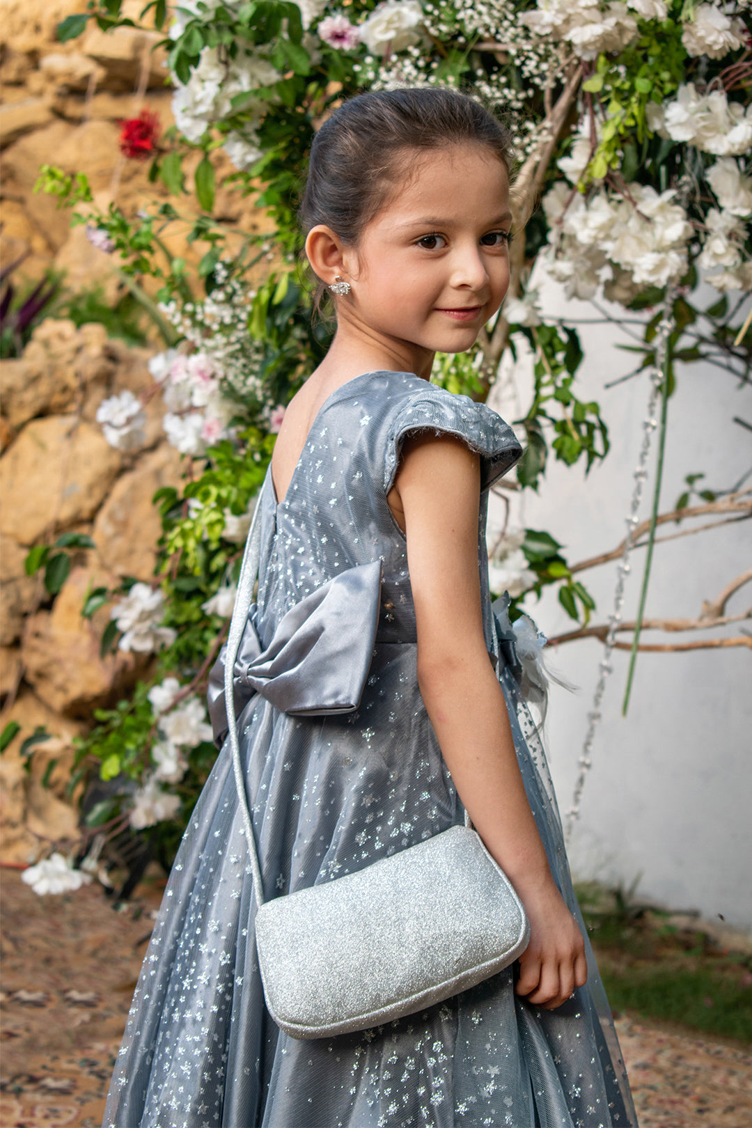 Star Glitter Net Frock | New Collection | F5011