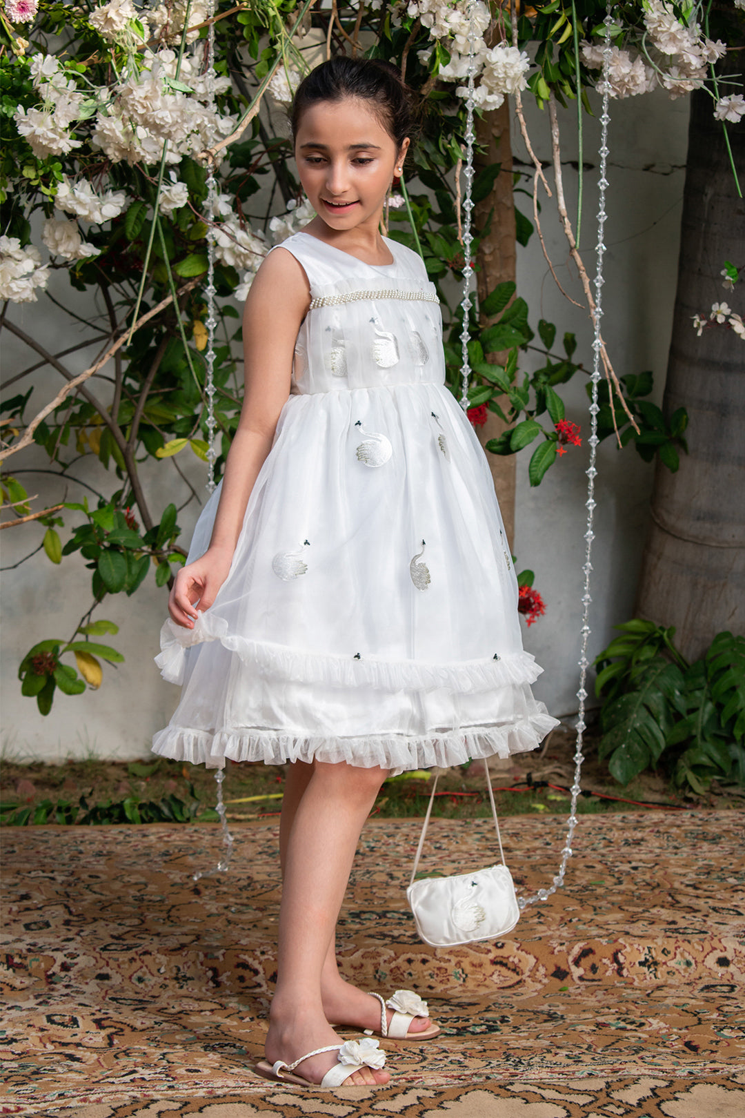 Sawn Embroidered Net Frock | New Collection | F2062