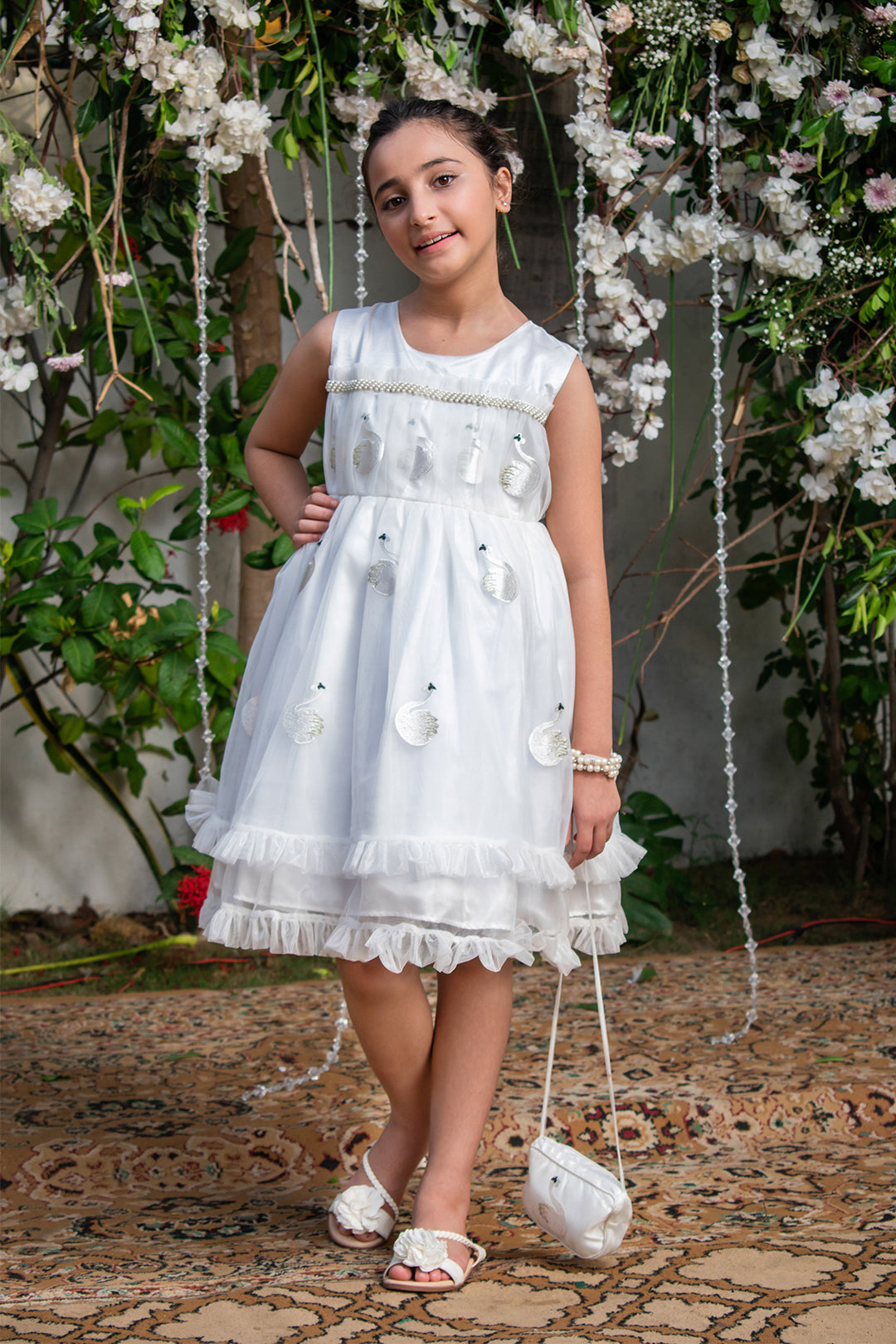 Sawn Embroidered Net Frock | New Collection | F2062