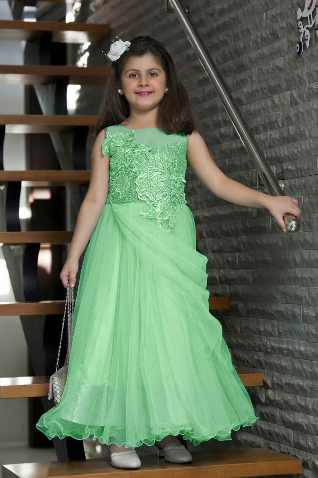 SANA'S net maxi dress Pakistan occasion wear