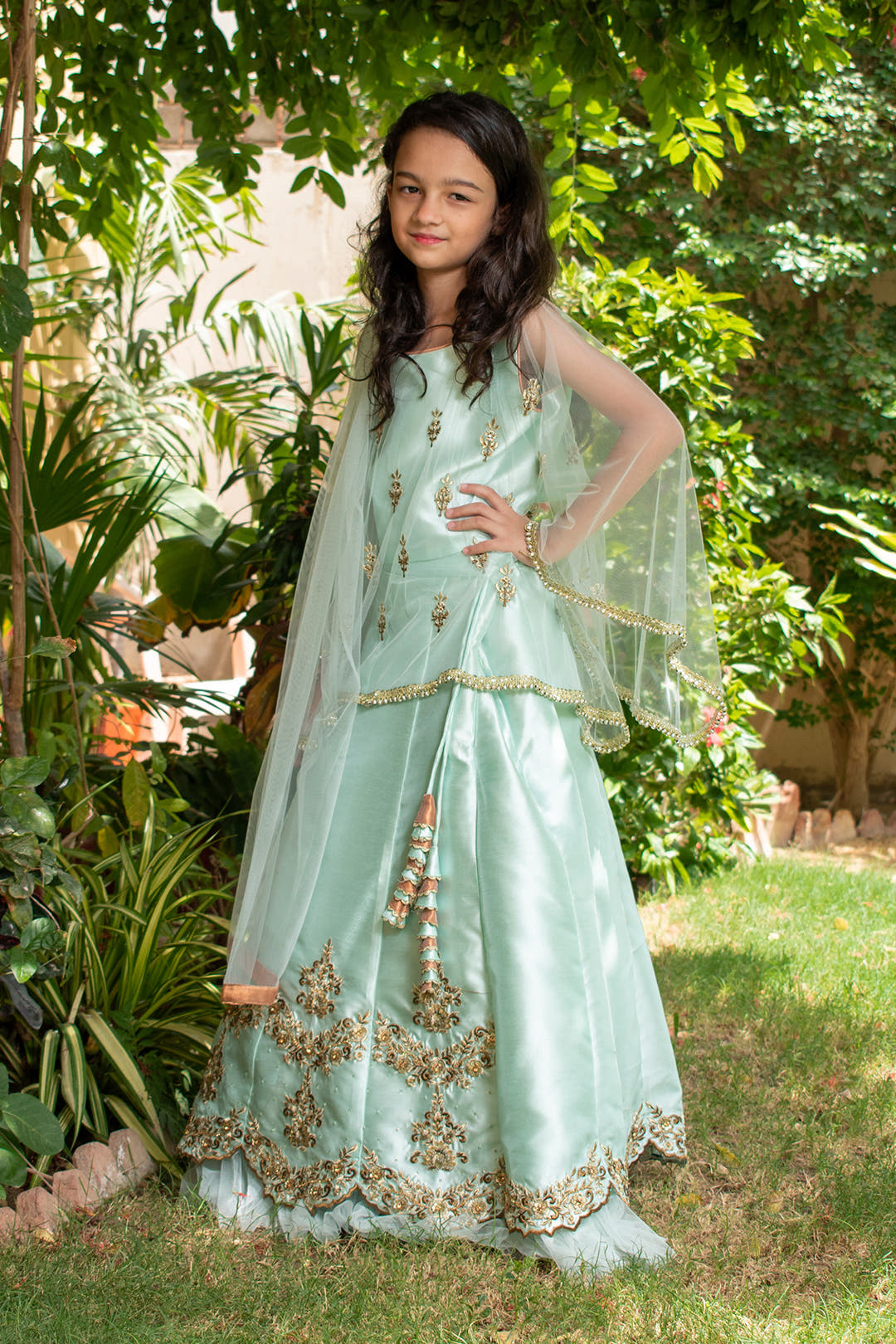 SANA'S red embroidered lehenga Pakistan occasion wear