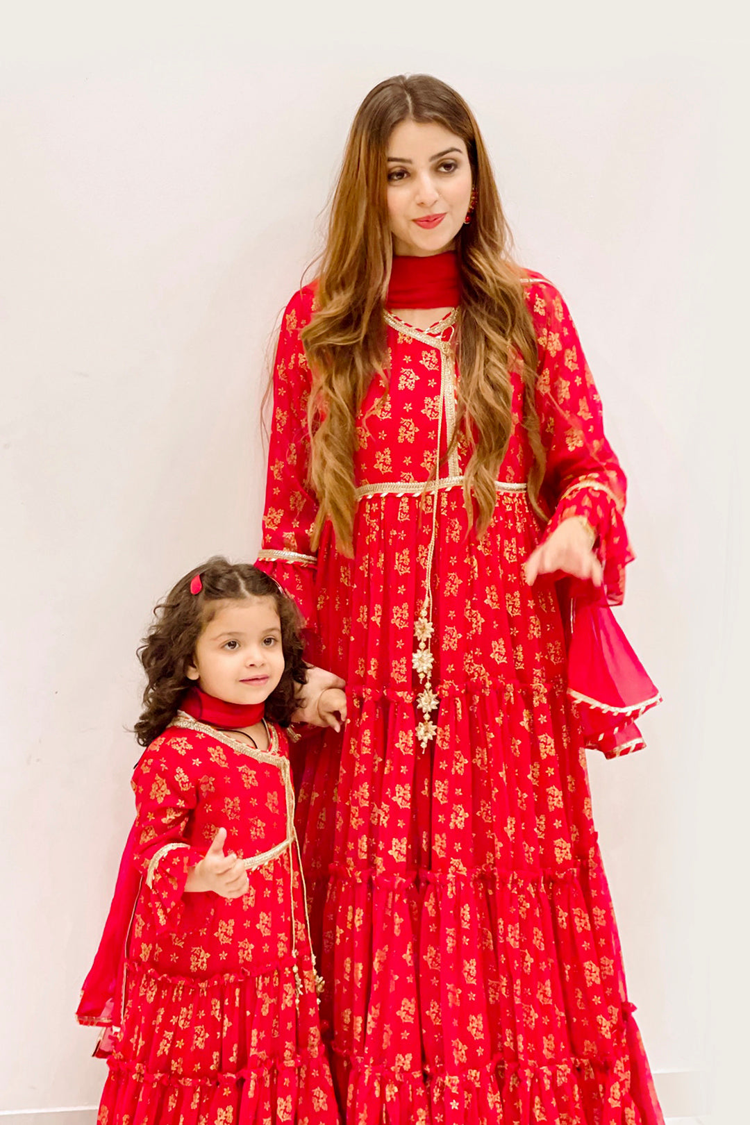 Screen Printed Chiffon Angharka Maxi Mom & Me | Eid Affairs | M3078 & M123078