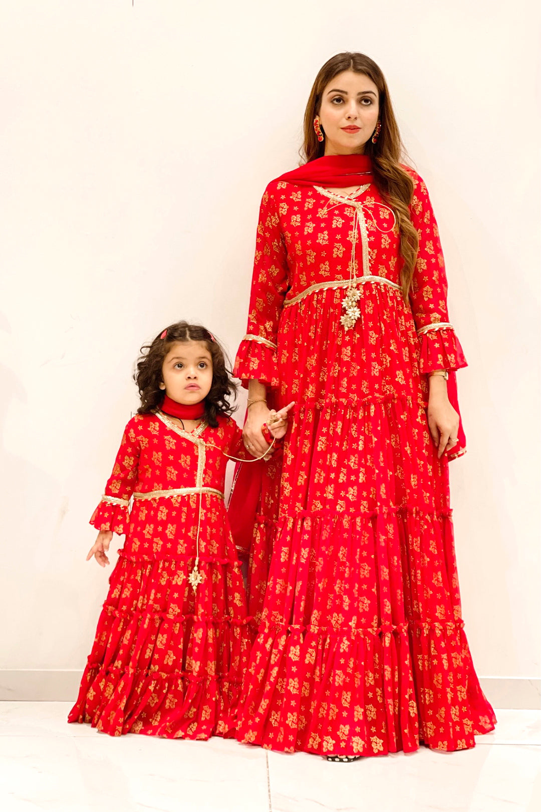 Screen Printed Chiffon Angharka Maxi Mom & Me | Eid Affairs | M3078 & M123078