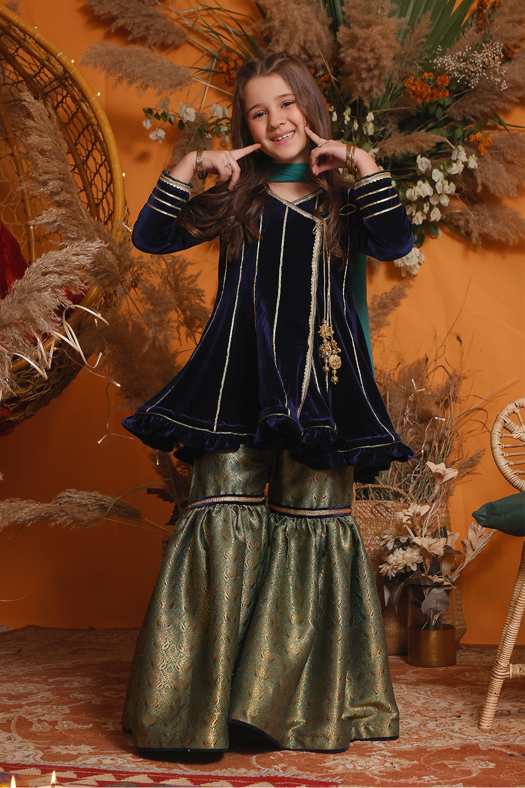 SANA'S velvet gharara suit Pakistan occasion wear
