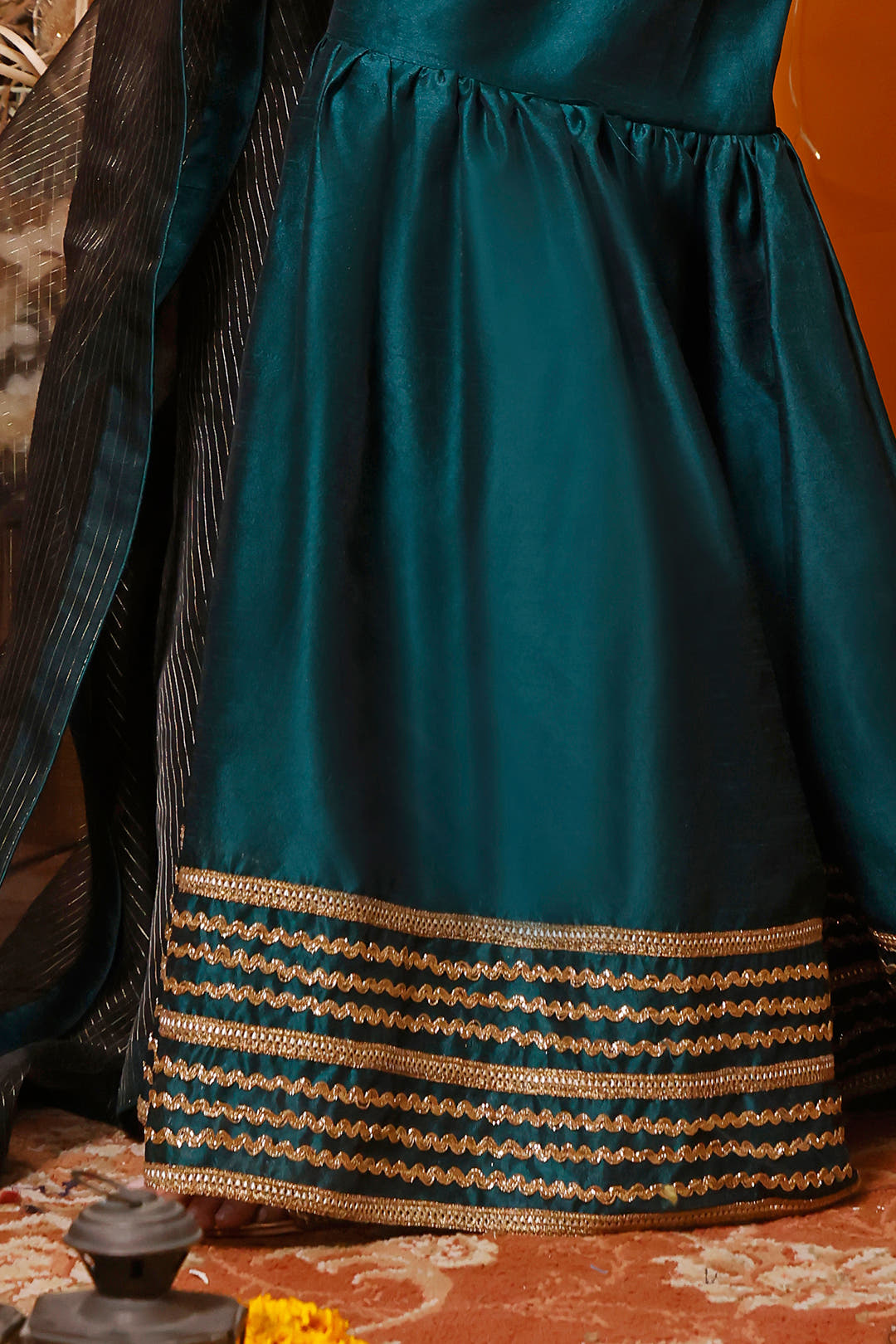SANA'S red embroidered raw silk gharara suit Pakistan occasion wear