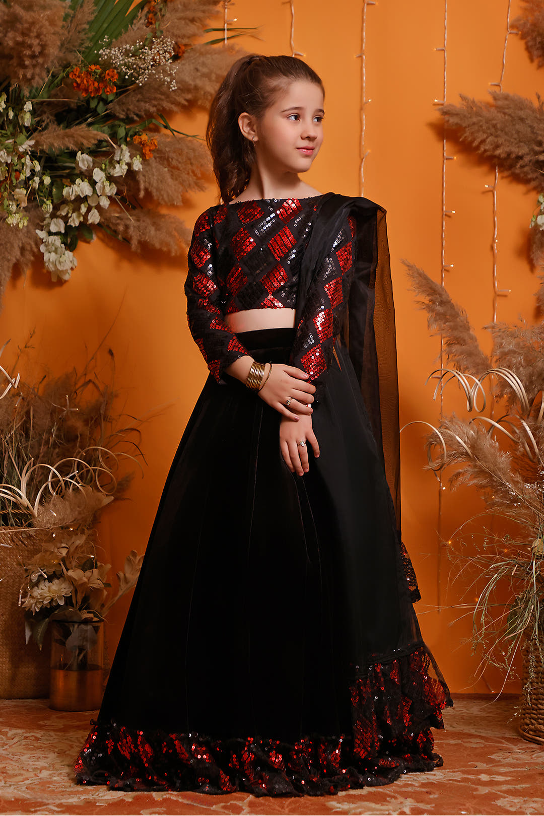 SANA'S red velvet lehenga Pakistan occasion wear
