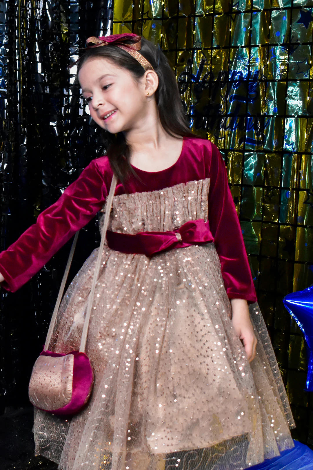 SANA'S velvet frock Pakistan party wear