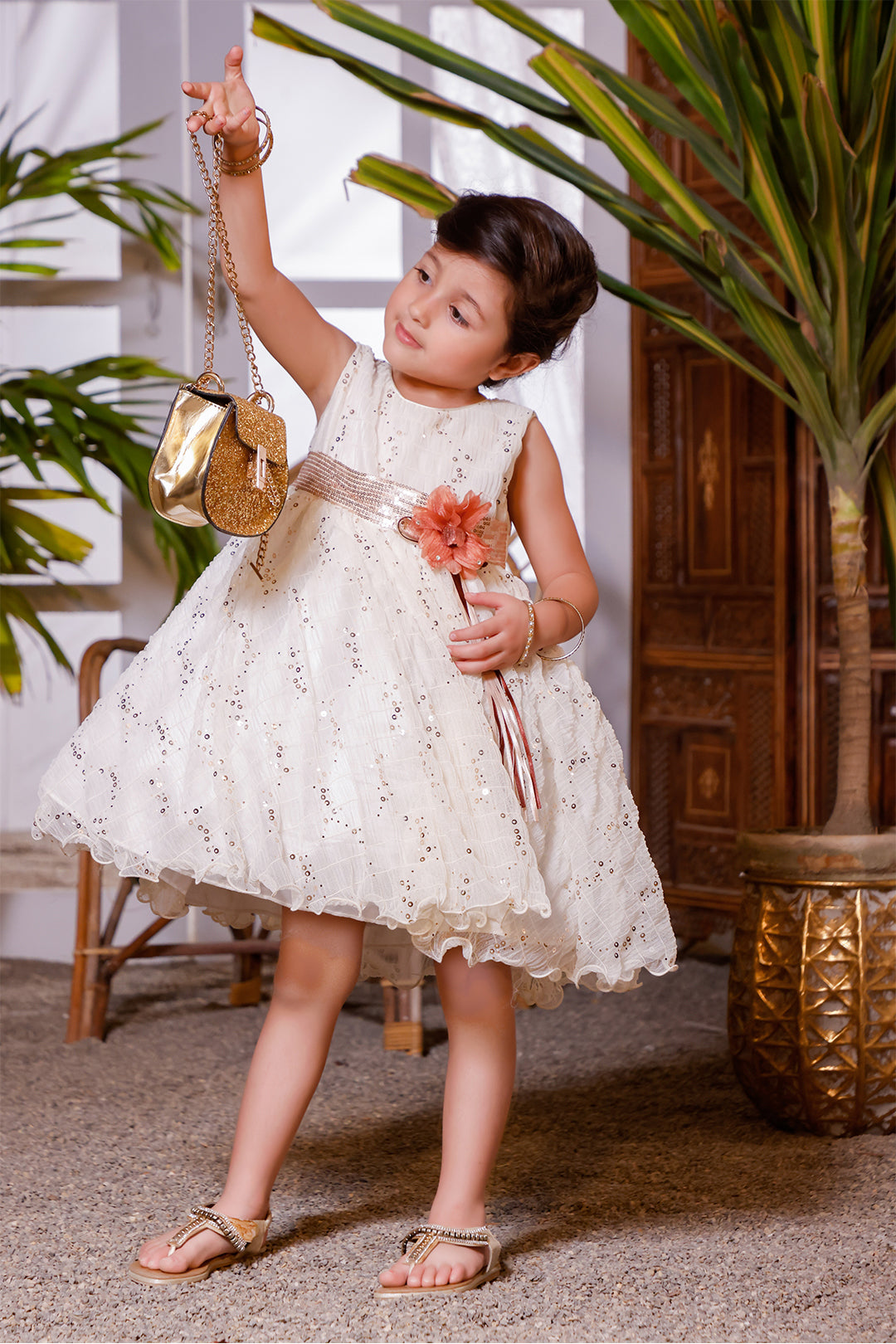 Self Embellished Sequins Frock | KAIRA | F2140