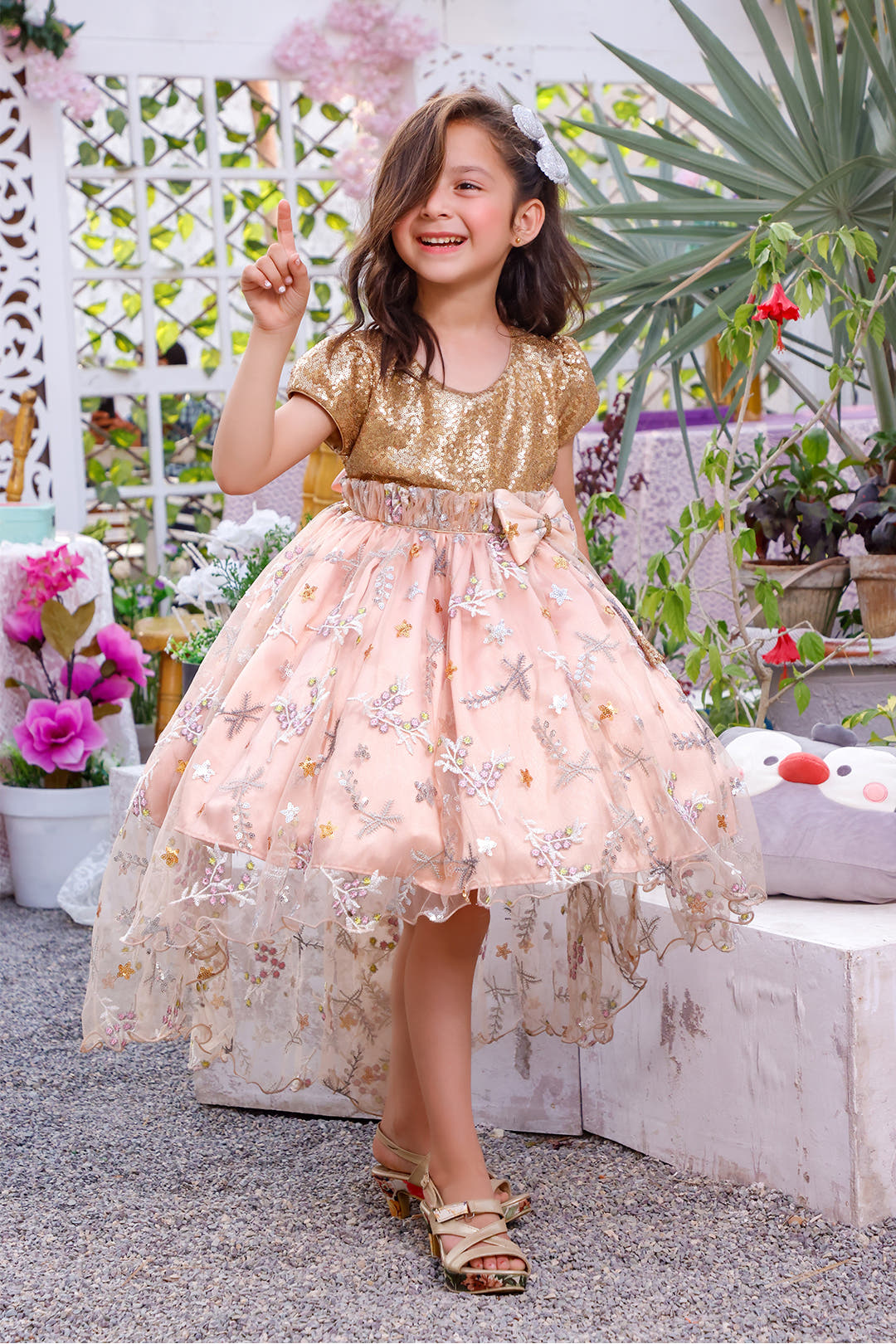 SANA'S red embroidered frock Pakistan occasion wear