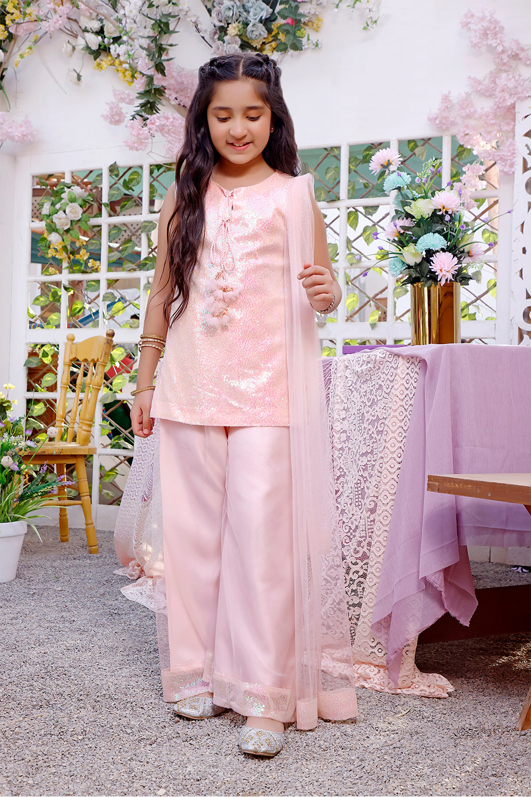 Sequins Net Plazo Style 3pc Suit | KAIRA | P3110