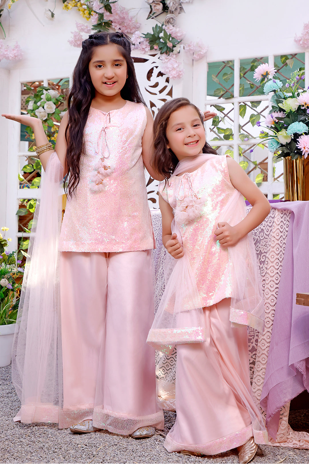 Sequins Net Plazo Style 3pc Suit KAIRA P3110 - Main Image