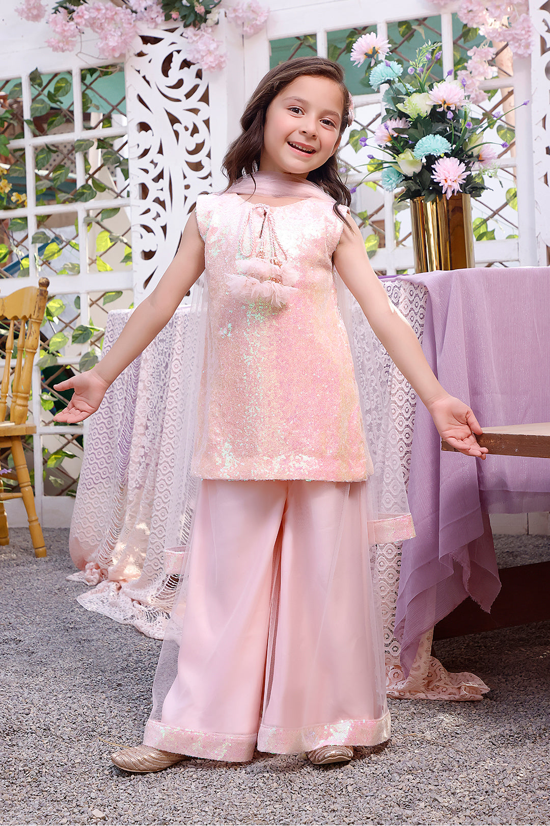 Sequins Net Plazo Style 3pc Suit | KAIRA | P3110