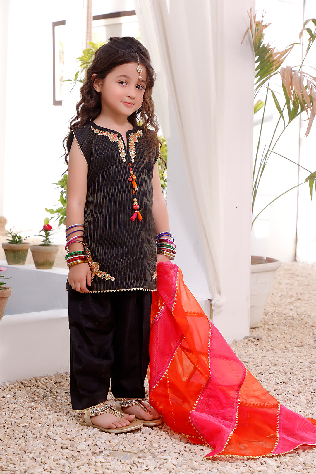 SANA'S red embroidered organza suit Pakistan occasion wear