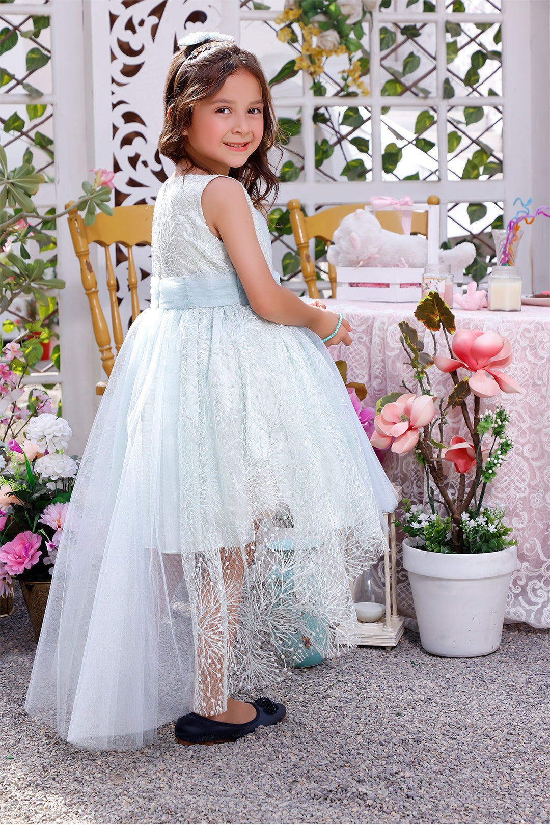 Self Embroidered Organza Frock | KAIRA | F2126