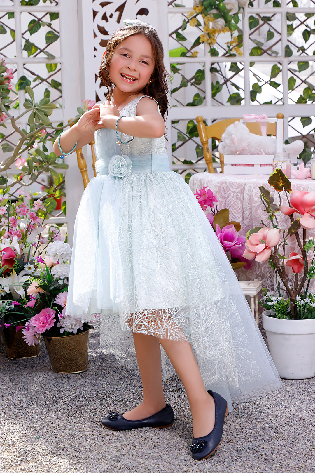 Self Embroidered Organza Frock | KAIRA | F2126