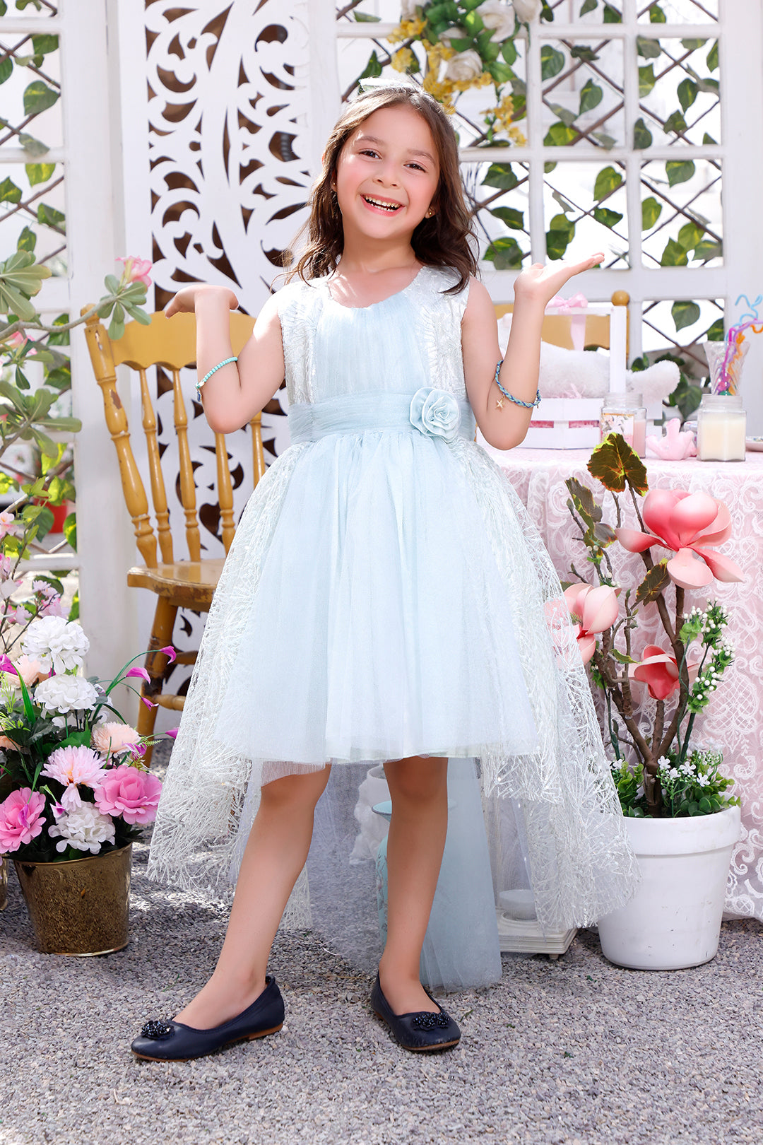 Self Embroidered Organza Frock | KAIRA | F2126