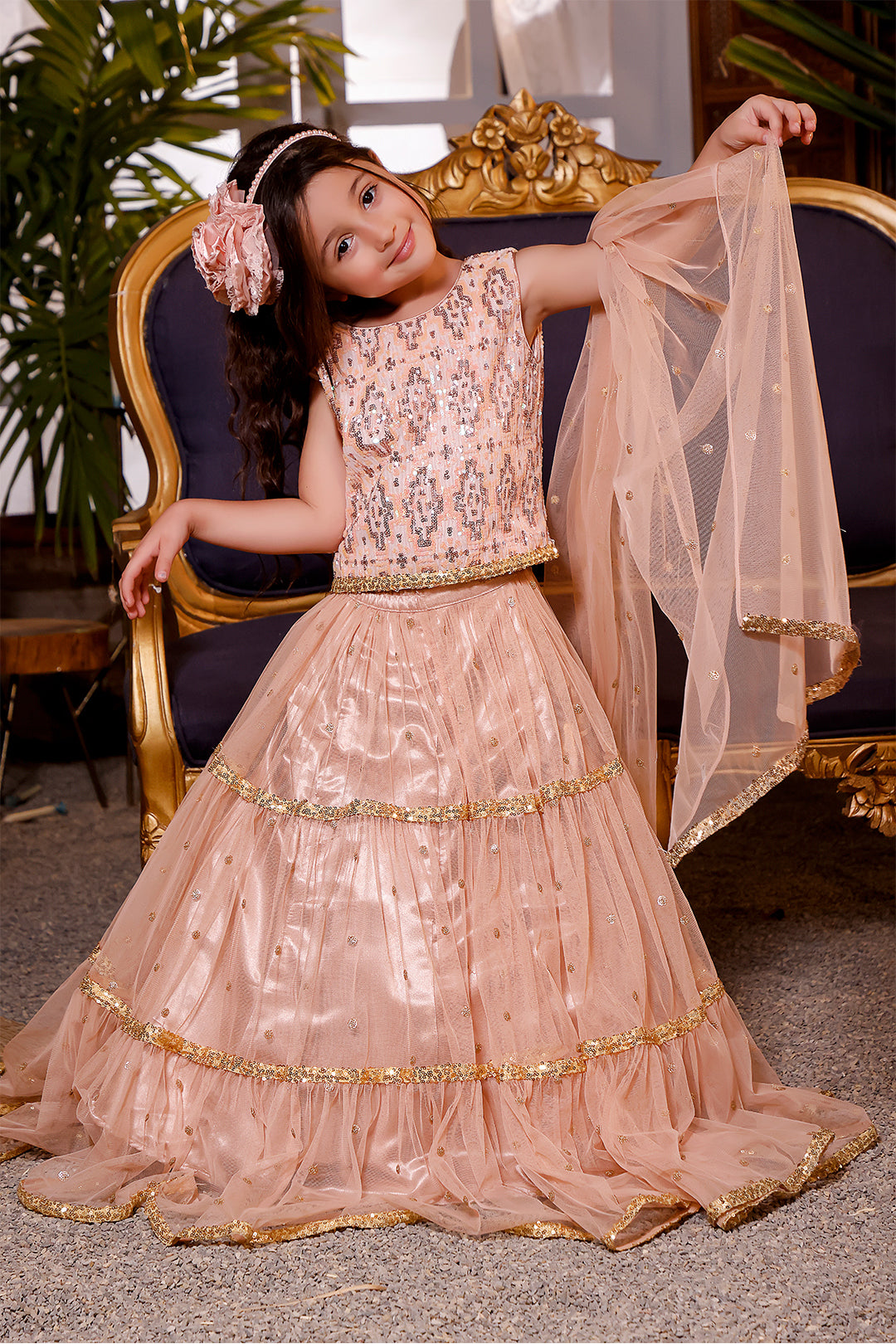 Geometric Textured Sequins Lehenga Choli | Mom & Me | L3111 & L123111
