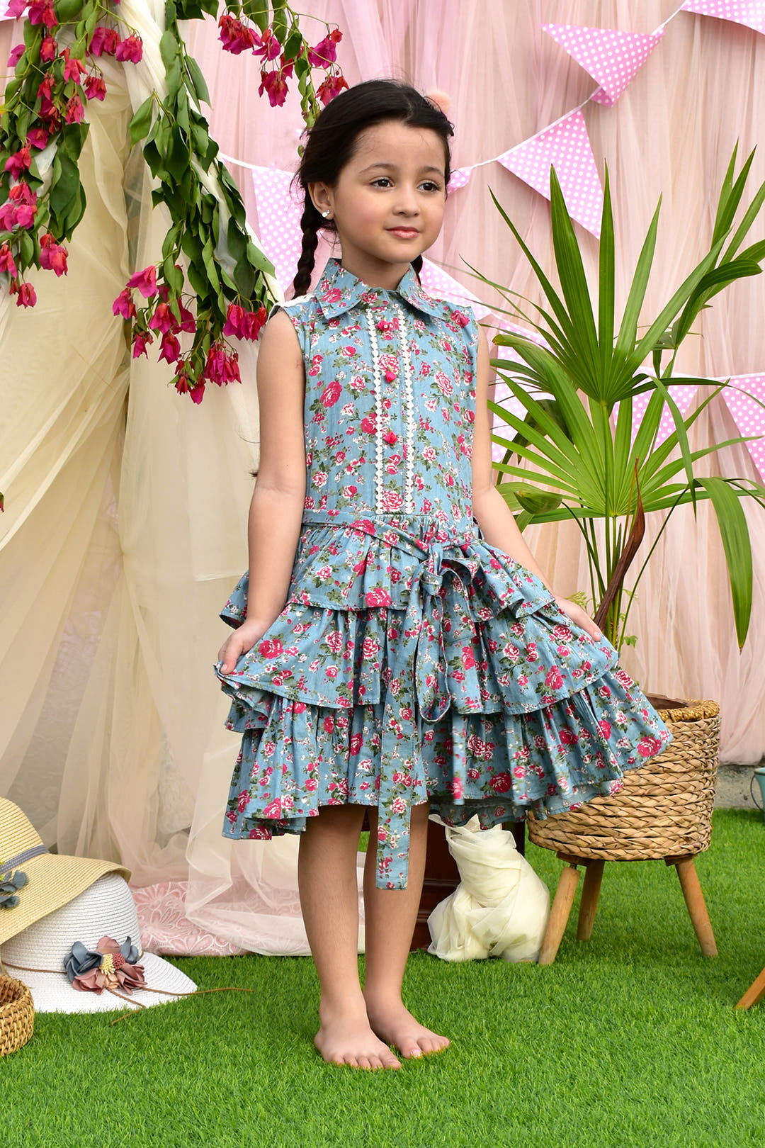 SANA'S printed cotton frock Pakistan occasion wear