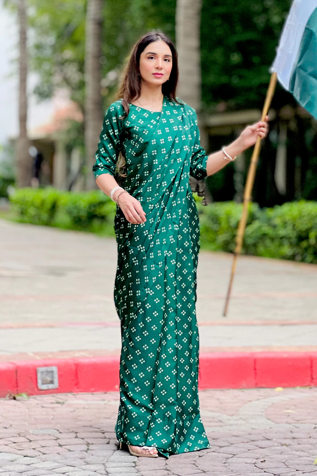 SANA'S printed silk saree Pakistan occasion wear