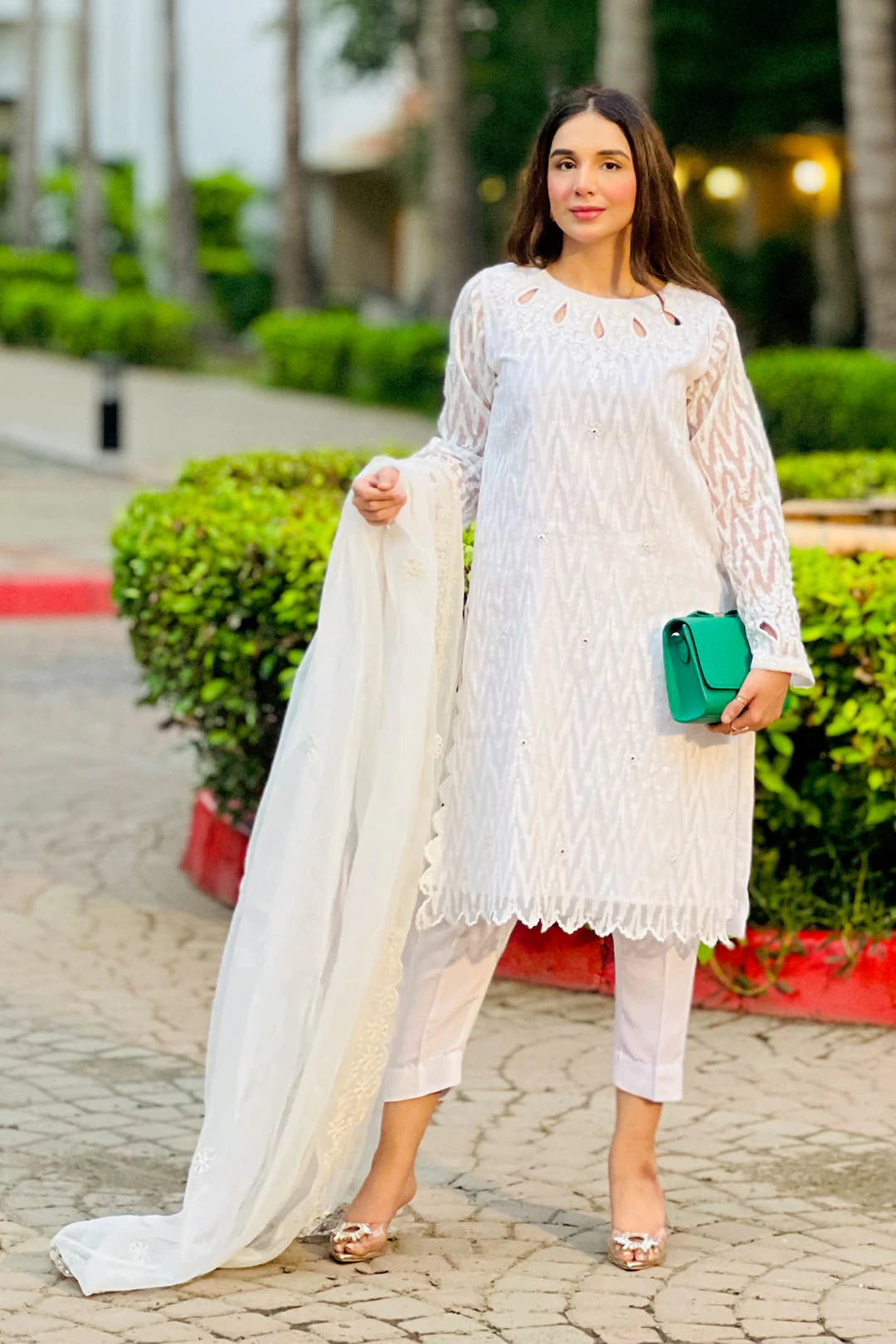 SANA'S red embroidered suit Pakistan occasion wear