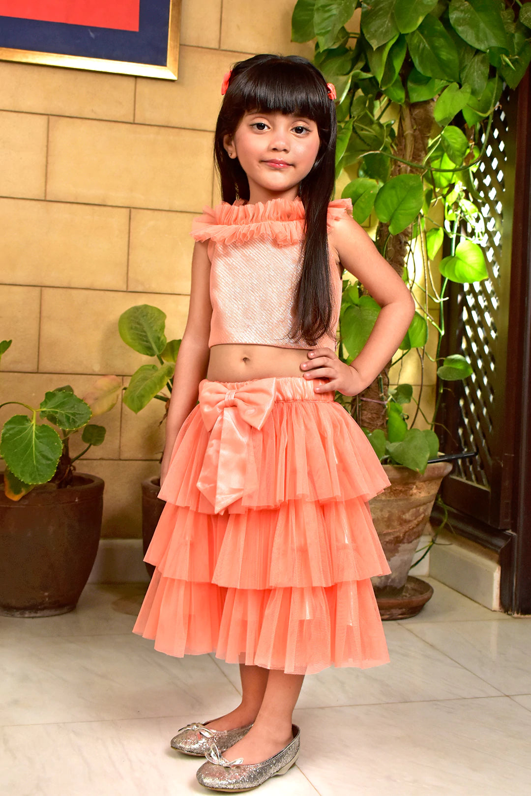 Multi Net Layers Skirt & Blouse 2pc Suit | SS2182