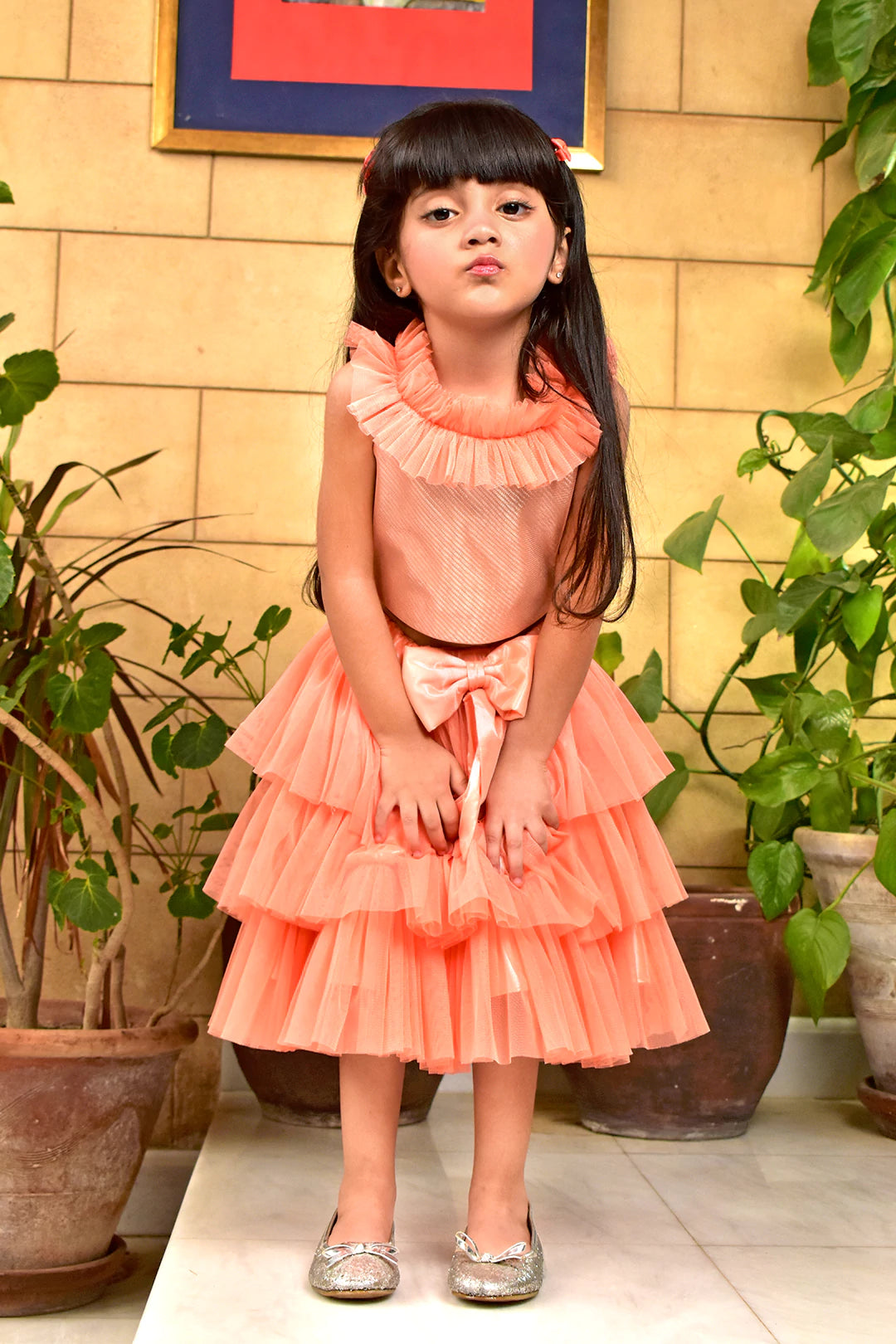 Multi Net Layers Skirt & Blouse 2pc Suit | SS2182