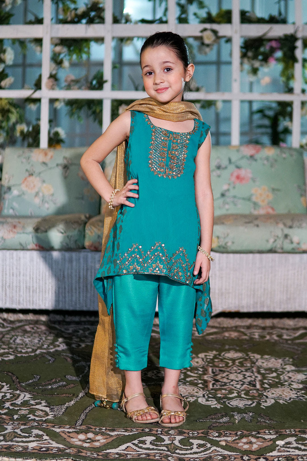 SANA'S red embroidered chiffon suit Pakistan Eid