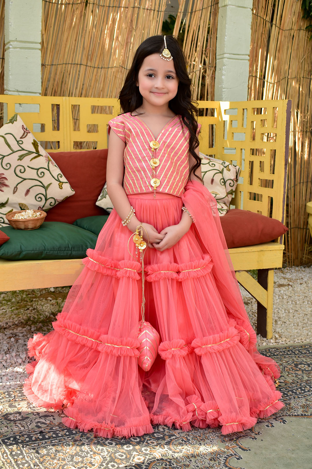 Ruffled Net Lehenga Choli | SHIREEN FESTIVE | L3130