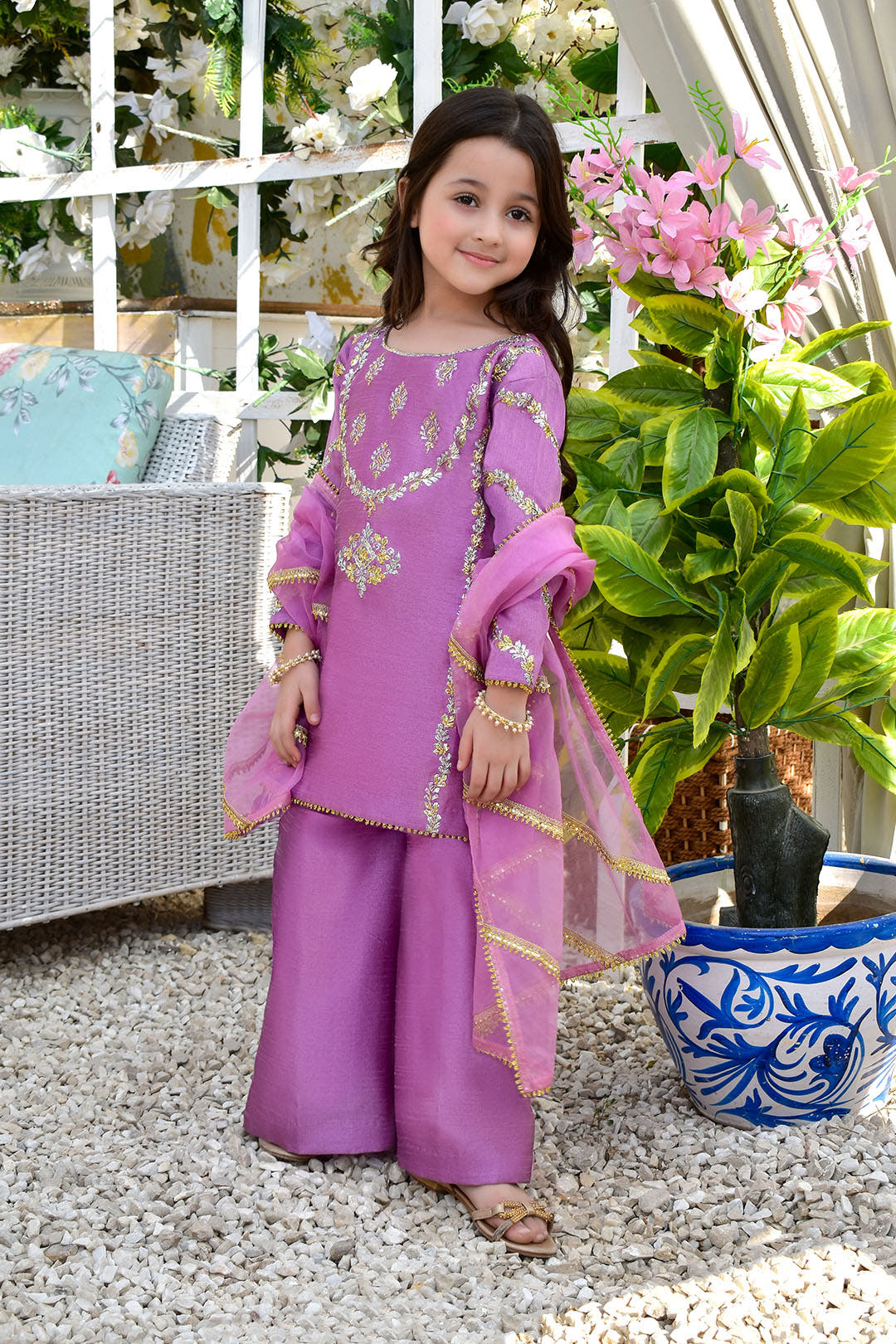 SANA'S red embroidered raw silk suit Pakistan Eid