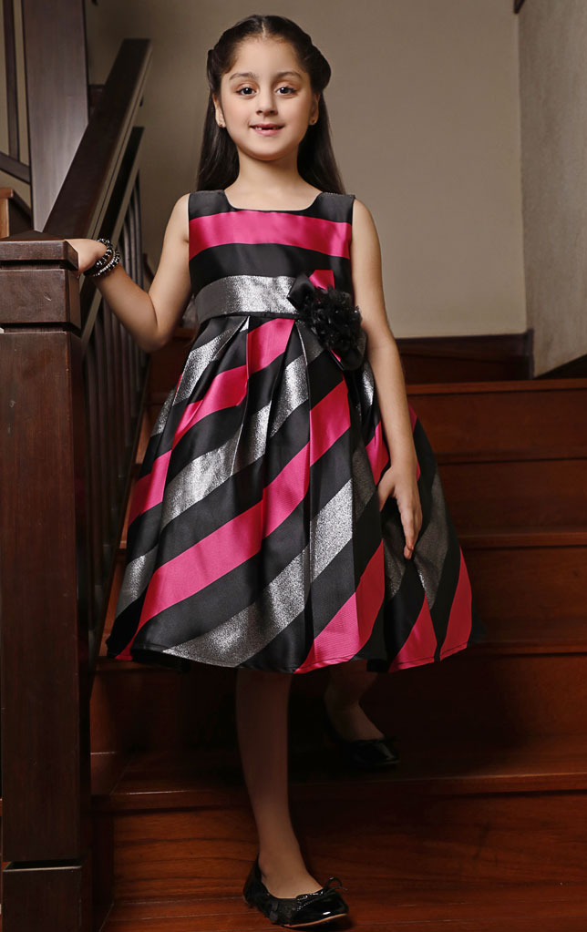 Stripes Brocade Frock | WC1920 | F2060