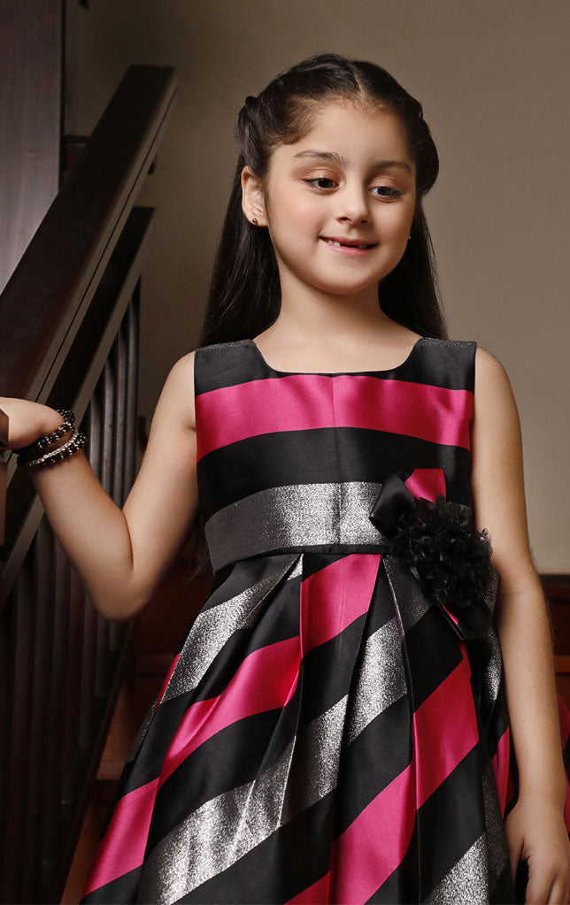 Stripes Brocade Frock | WC1920 | F2060