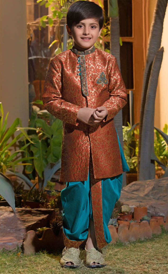 SANA'S red embroidered jamawar suit Pakistan occasion wear