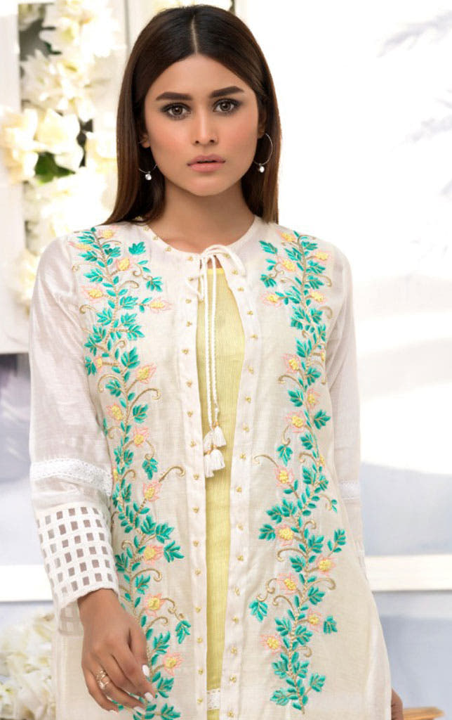 SANA'S red embroidered net kurti Pakistan occasion wear