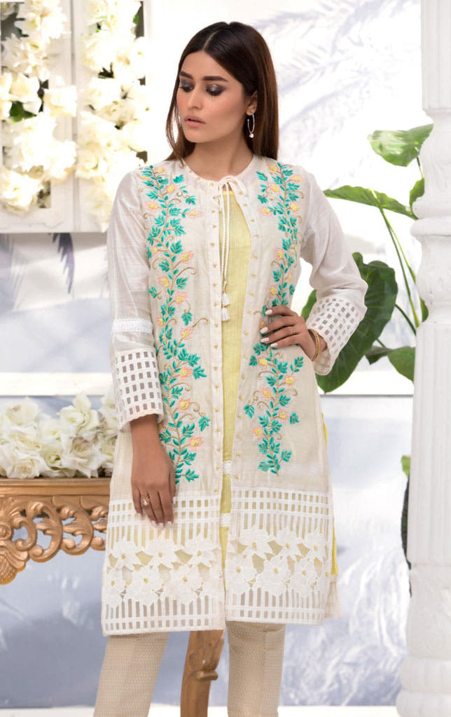 SANA'S red embroidered net kurti Pakistan occasion wear