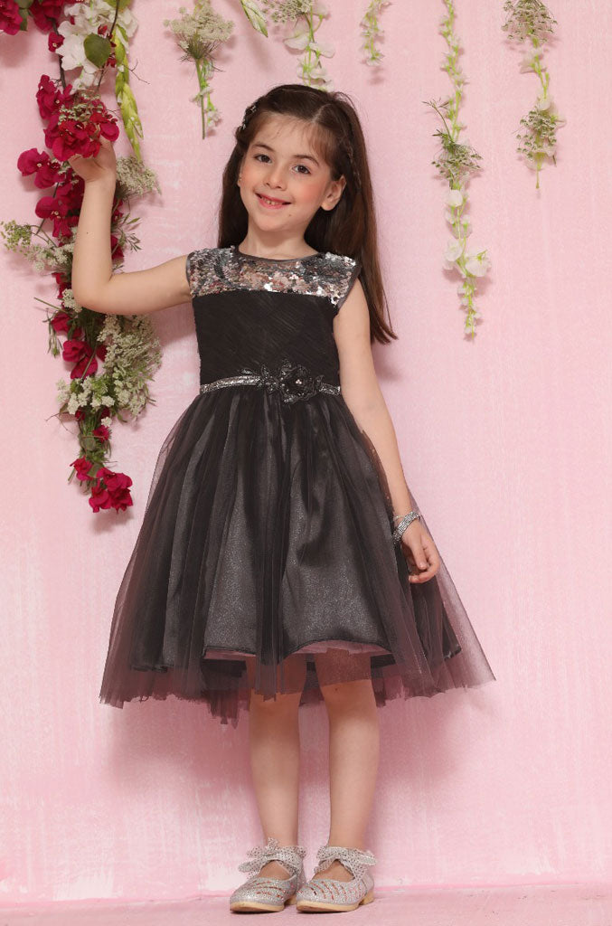 Sequins Net Frock | SS18 | F5021 - SANA'S