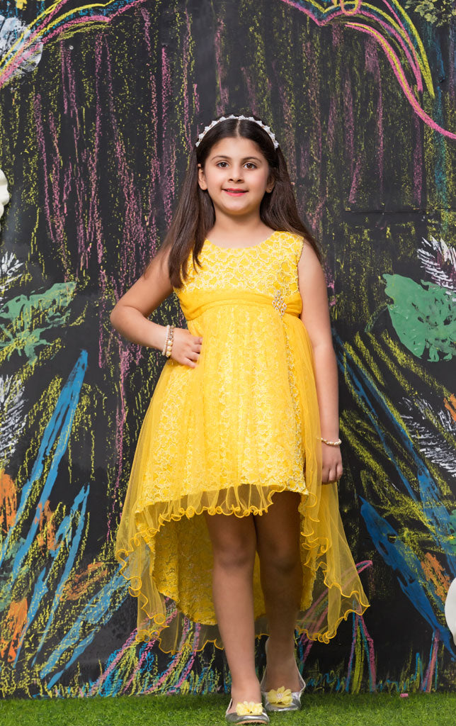 High Low Net Flared Frock | SS18 | F967 - SANA'S