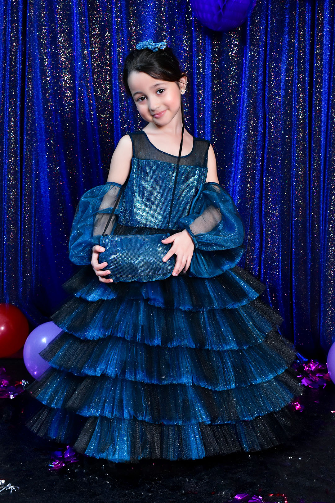 Moonlight Glitter Net Long Gown Western Maxi | BIRTHDAY BASH | WM3147