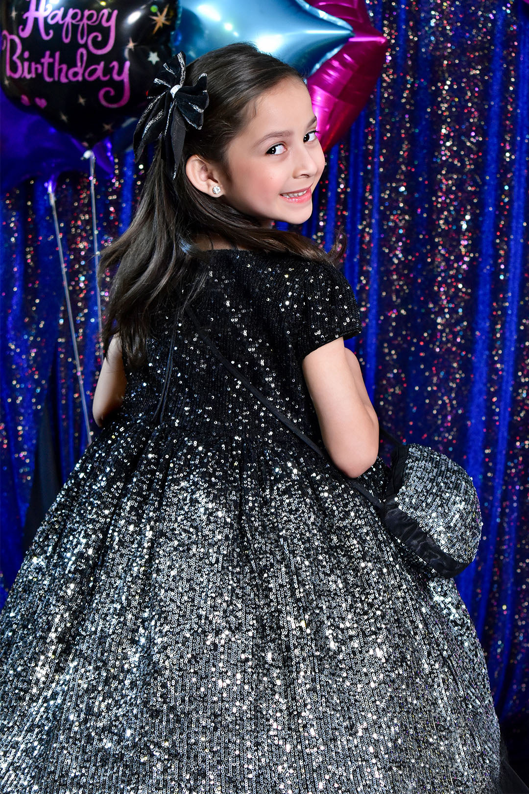 Two Tone Glitter Net Sequins Frock | BIRTHDAY BASH | F2198