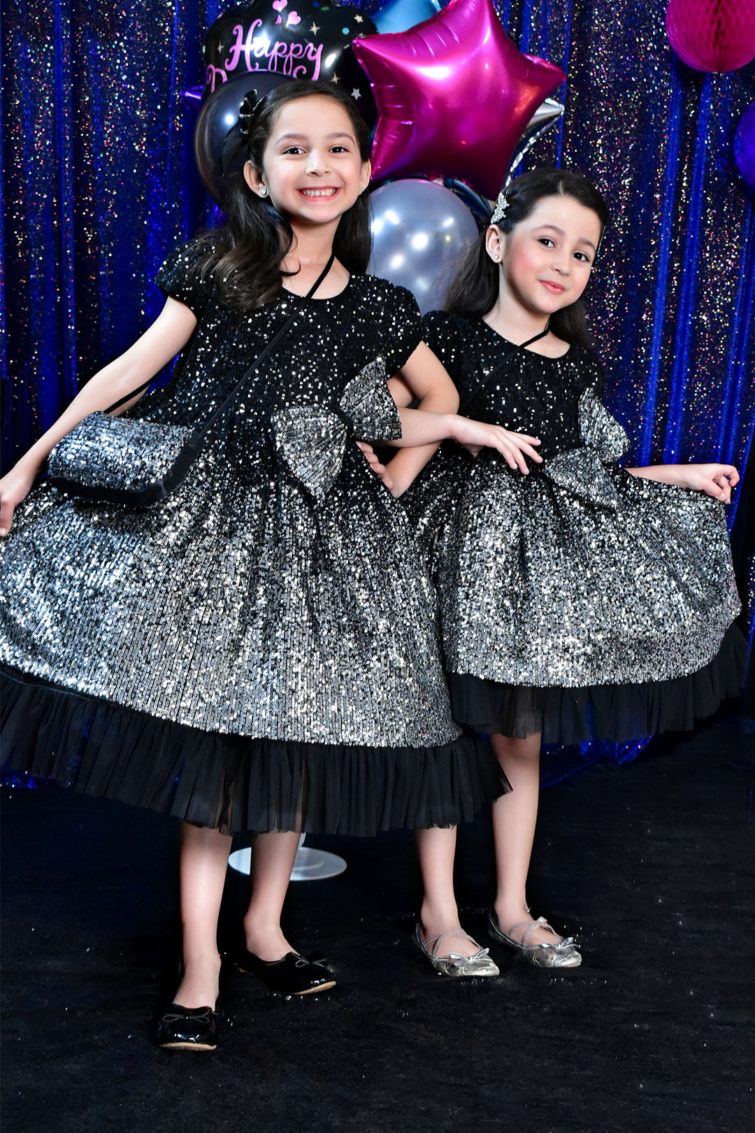 Two Tone Glitter Net Sequins Frock | BIRTHDAY BASH | F2198