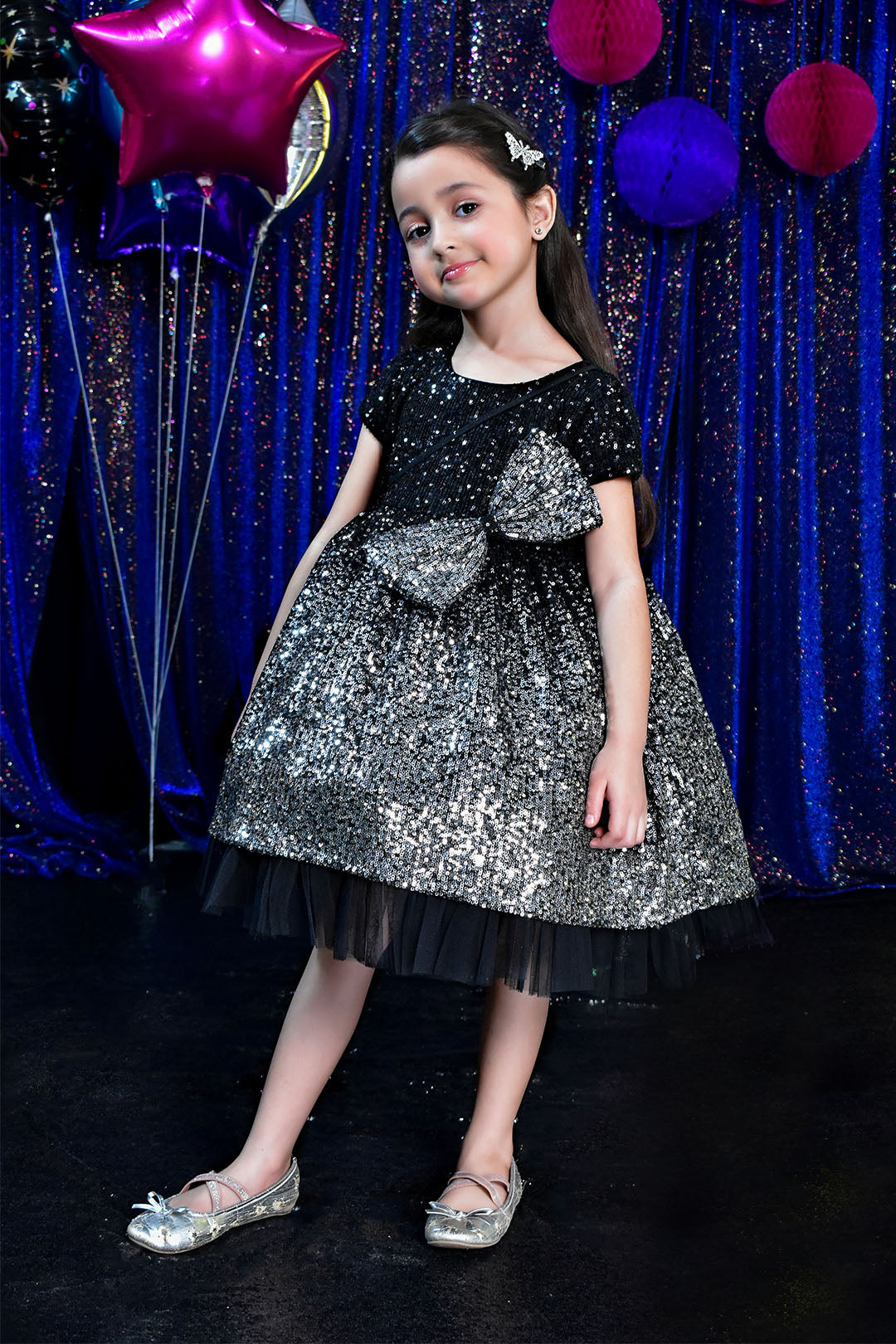 Two Tone Glitter Net Sequins Frock | BIRTHDAY BASH | F2198