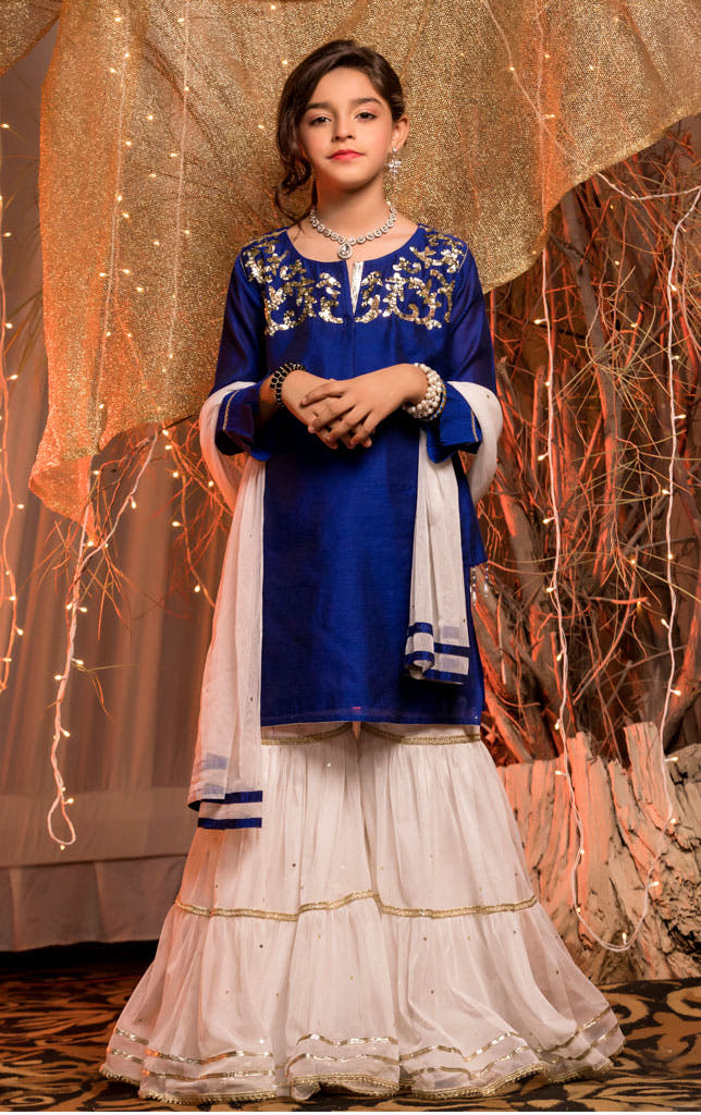 SANA'S red embroidered net gharara suit Pakistan occasion wear